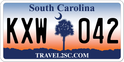 SC license plate KXW042