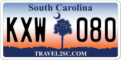 SC license plate KXW080
