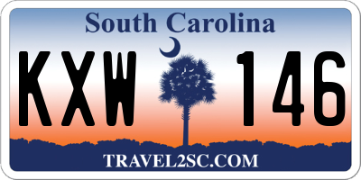 SC license plate KXW146