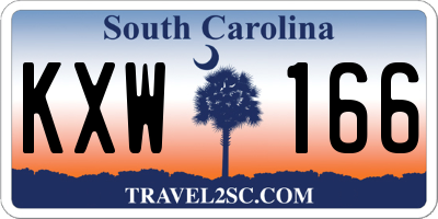 SC license plate KXW166