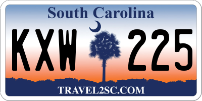 SC license plate KXW225