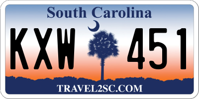 SC license plate KXW451