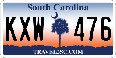 SC license plate KXW476