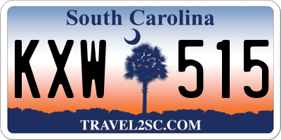 SC license plate KXW515