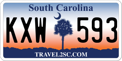 SC license plate KXW593