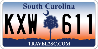 SC license plate KXW611