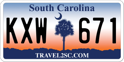 SC license plate KXW671