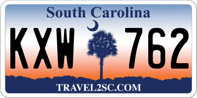 SC license plate KXW762