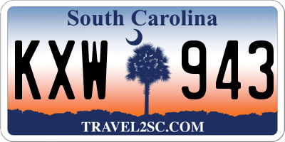SC license plate KXW943