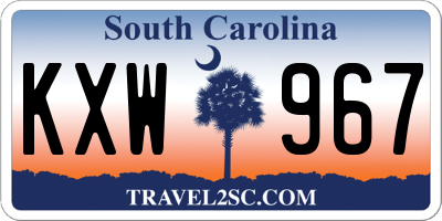 SC license plate KXW967