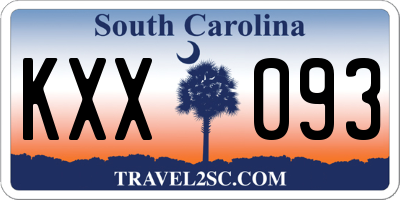 SC license plate KXX093