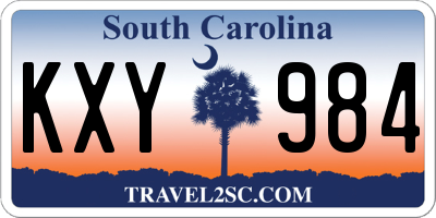 SC license plate KXY984