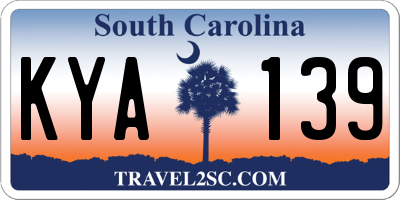 SC license plate KYA139