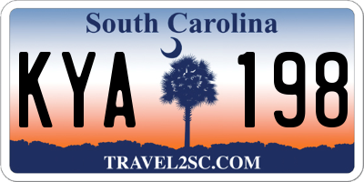SC license plate KYA198
