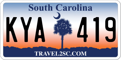 SC license plate KYA419