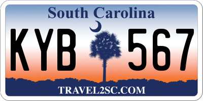 SC license plate KYB567