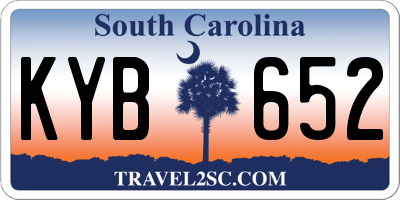 SC license plate KYB652