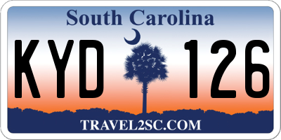 SC license plate KYD126
