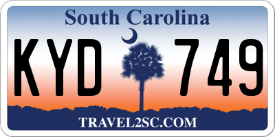 SC license plate KYD749