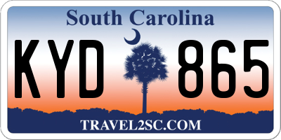 SC license plate KYD865