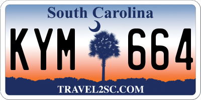 SC license plate KYM664