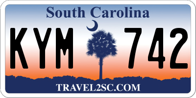 SC license plate KYM742
