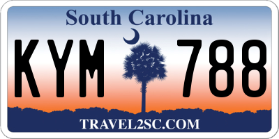 SC license plate KYM788