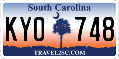 SC license plate KYO748