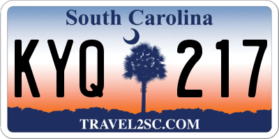 SC license plate KYQ217