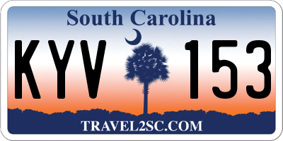SC license plate KYV153