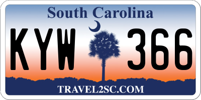 SC license plate KYW366