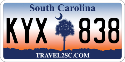 SC license plate KYX838