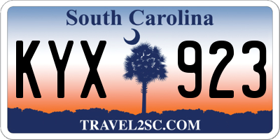 SC license plate KYX923