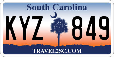 SC license plate KYZ849