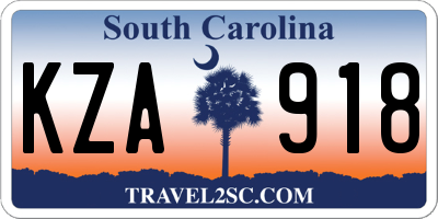 SC license plate KZA918