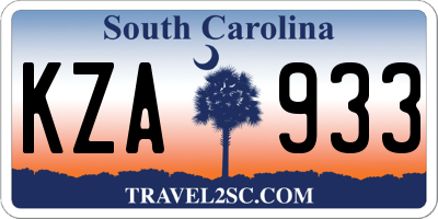 SC license plate KZA933