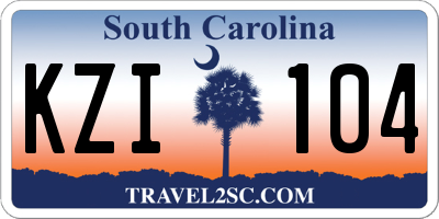 SC license plate KZI104