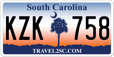 SC license plate KZK758