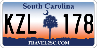 SC license plate KZL178