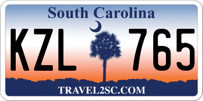 SC license plate KZL765