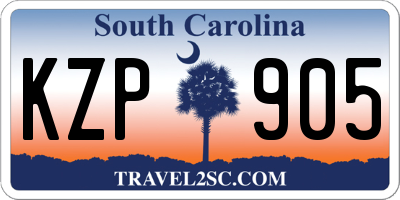 SC license plate KZP905