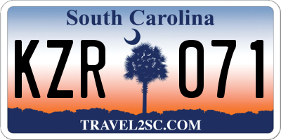 SC license plate KZR071