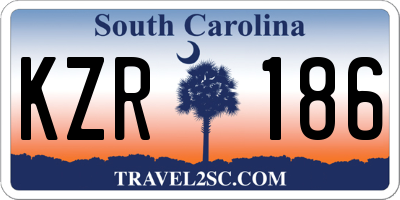 SC license plate KZR186