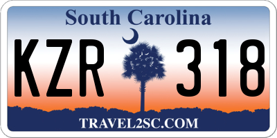 SC license plate KZR318