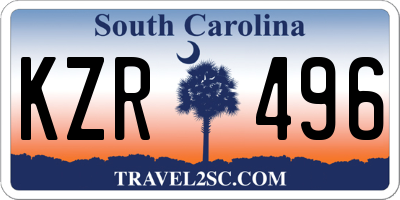 SC license plate KZR496