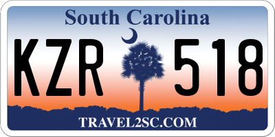 SC license plate KZR518