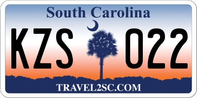 SC license plate KZS022