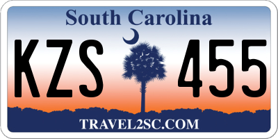 SC license plate KZS455