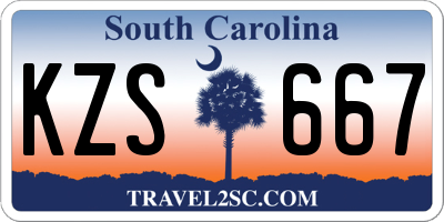 SC license plate KZS667