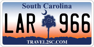 SC license plate LAR966